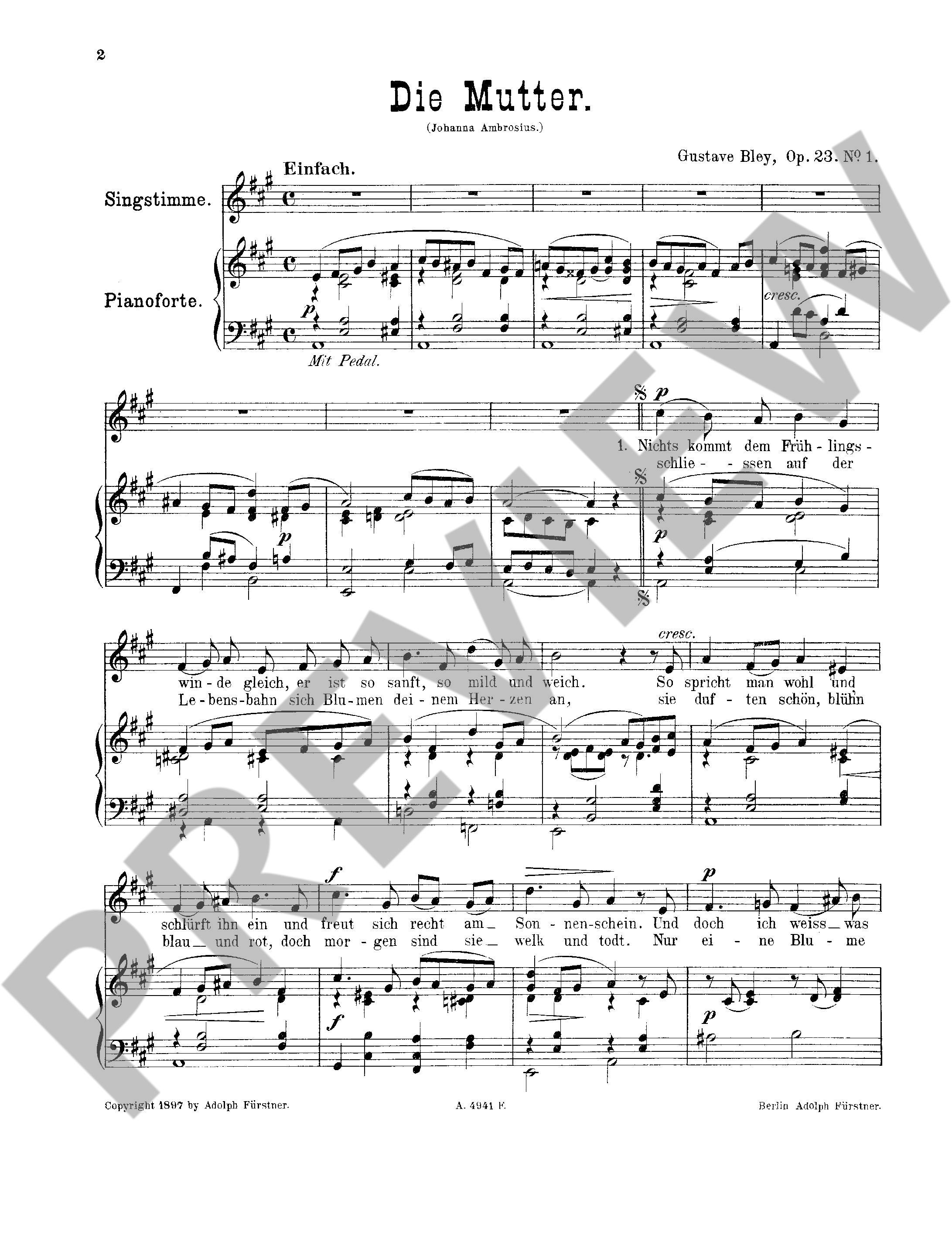Anderes Coverbild Zwei Lieder op. 23 