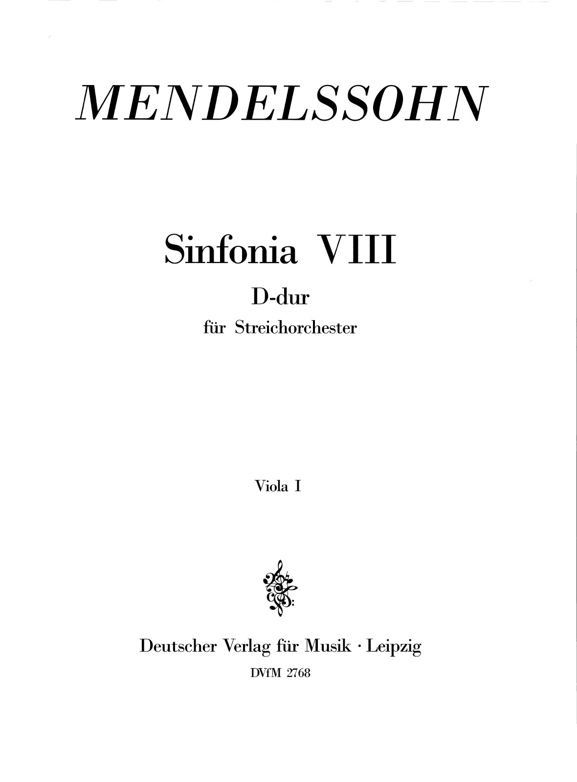 Vorderes Coverbild Sinfonia VIII D-dur MWV N 8