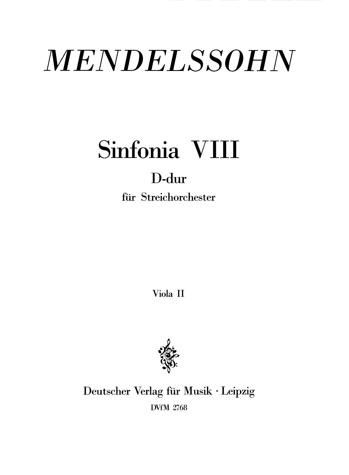 Vorderes Coverbild Sinfonia VIII D-dur MWV N 8