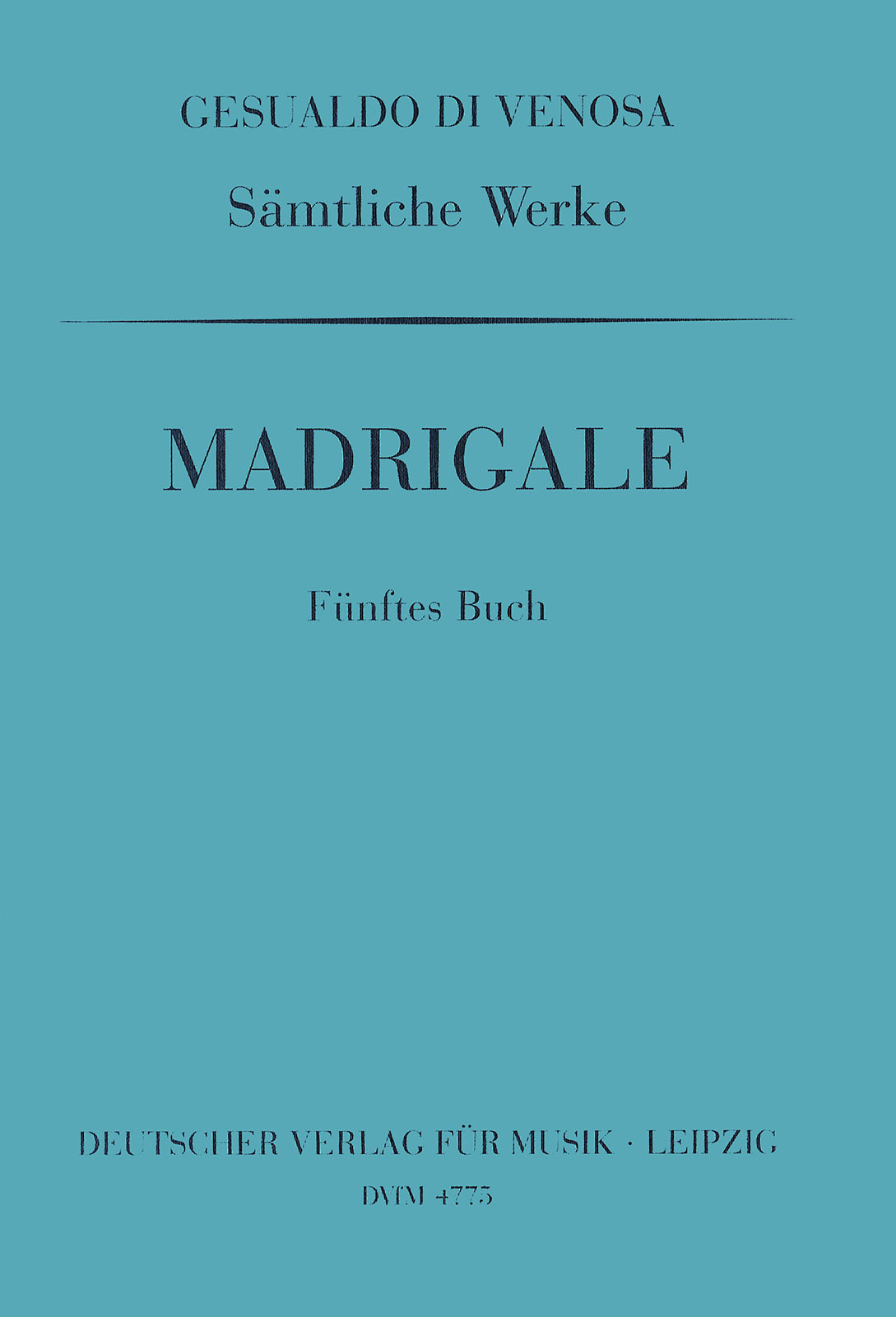 Vorderes Coverbild Sämtliche Werke V: Madrigale, 5. Buch