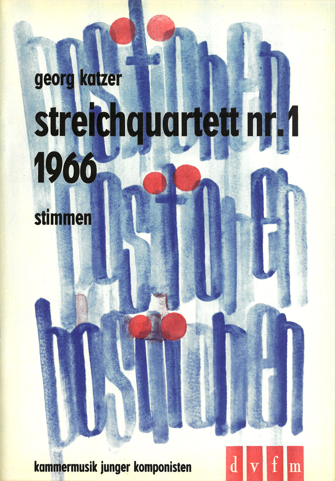 Vorderes Coverbild Streichquartett Nr. 1