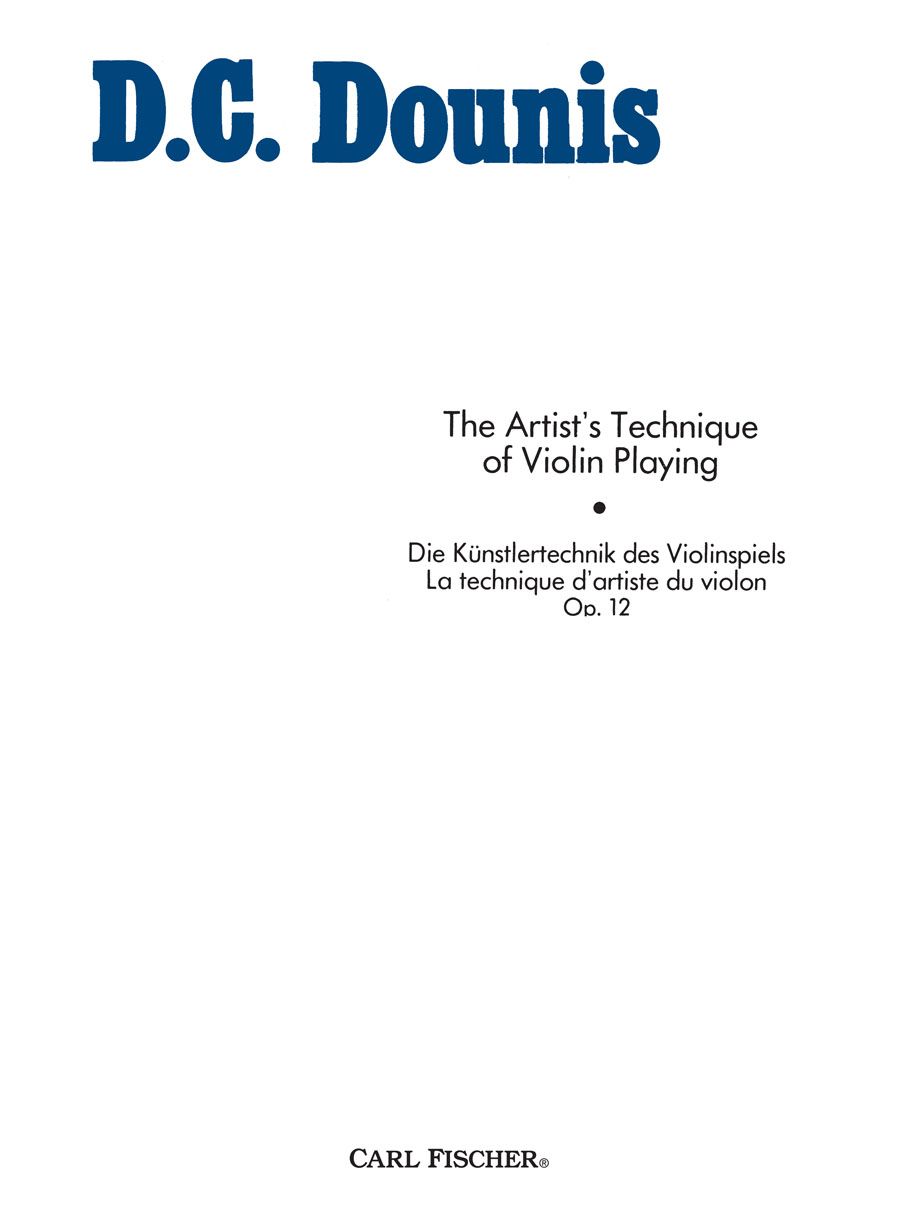 Vorderes Coverbild The Artist's Technique of Violin Playing op. 12