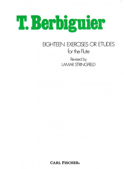 Vorderes Coverbild Eighteen Exercises Or Etudes 