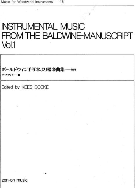 Vorderes Coverbild Instrumental Music from the Baldwine Manuscript Band 15