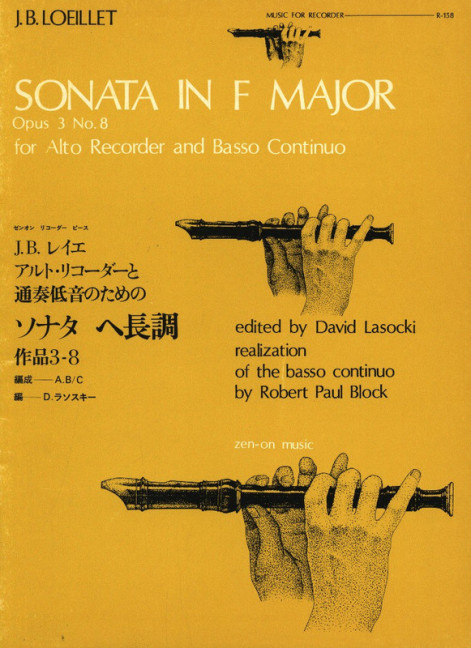Vorderes Coverbild Sonata in F Major op. 3/8 R158