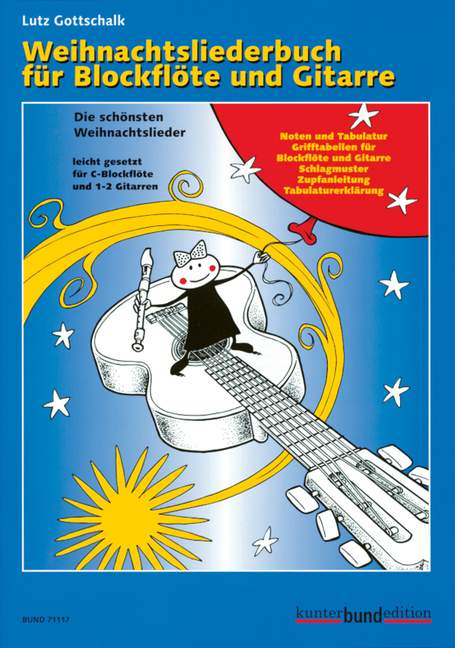 Vorderes Coverbild Weihnachtsliederbuch für Blockflöte und Gitarre 