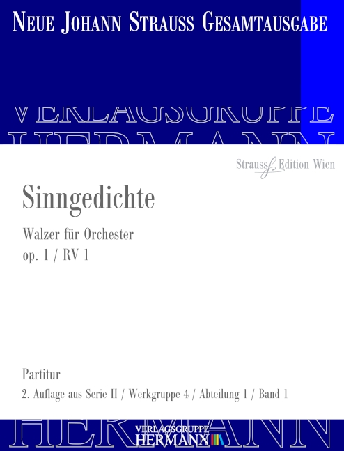 Vorderes Coverbild Sinngedichte op. 1 RV 1 