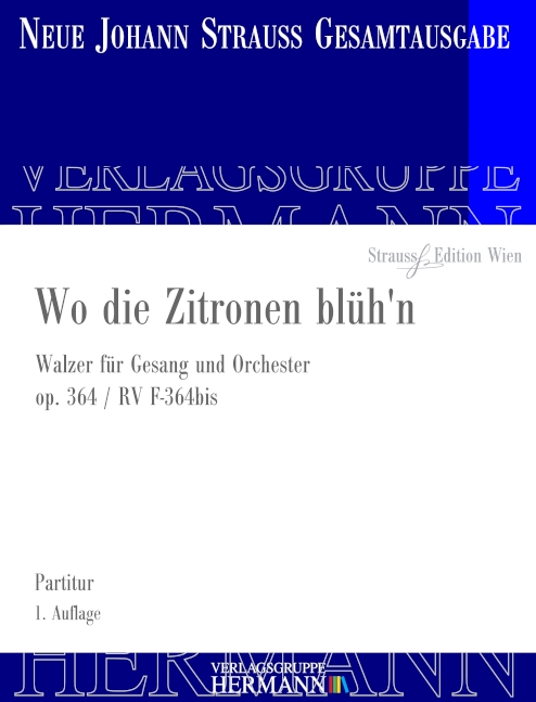 Vorderes Coverbild Wo die Zitronen blüh'n op. 364 RV F-364bis 