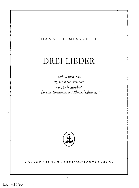 Vorderes Coverbild Drei Lieder 