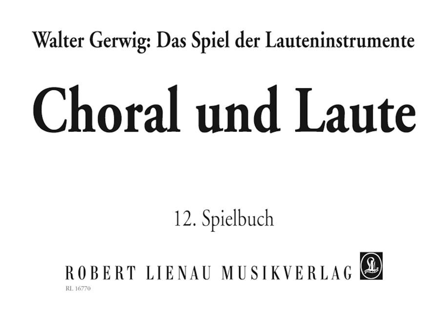 Vorderes Coverbild Choral und Laute Spielbuch 12