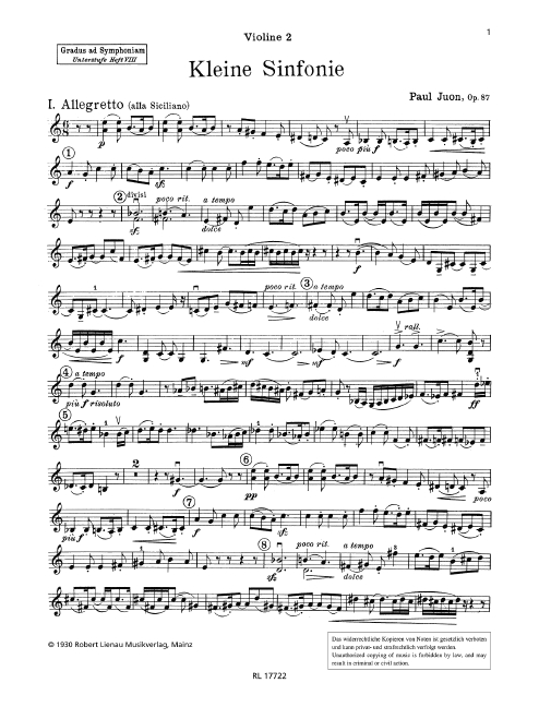 Vorderes Coverbild Kleine Sinfonie op. 87 Band 8