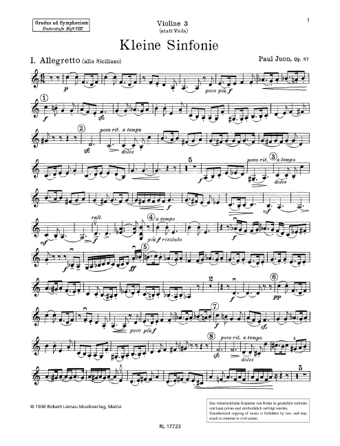 Vorderes Coverbild Kleine Sinfonie op. 87 Band 8