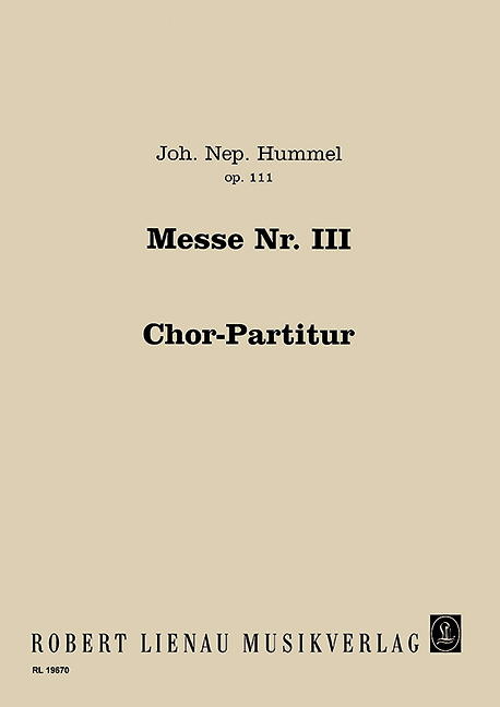 Vorderes Coverbild Messe Nr. 3 in D-Dur op. 111b 