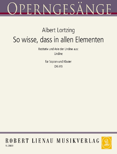 Vorderes Coverbild So wisse, dass in allen Elementen (Undine) 81