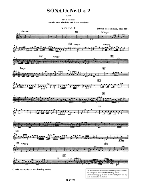 Vorderes Coverbild Sonata 2 e-Moll a 2 
