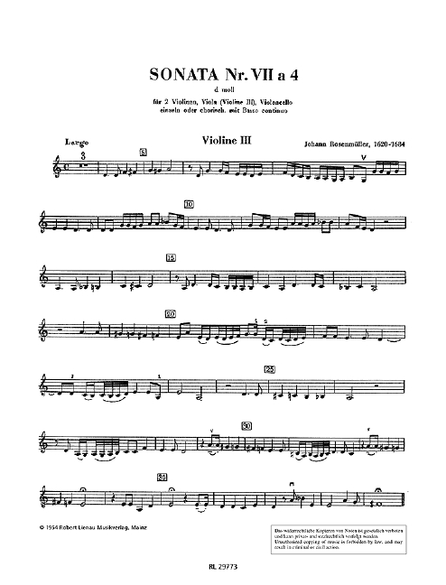 Vorderes Coverbild Sonata 7 d-Moll a 4 
