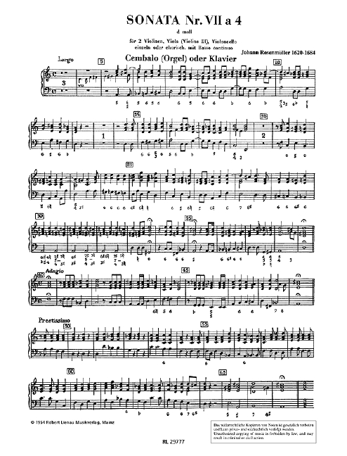 Vorderes Coverbild Sonata 7 d-Moll a 4 
