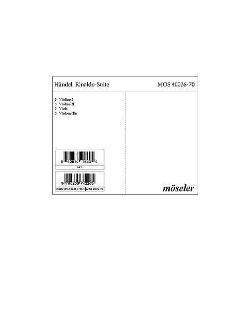 Vorderes Coverbild Rinaldo-Suite HWV 7 26