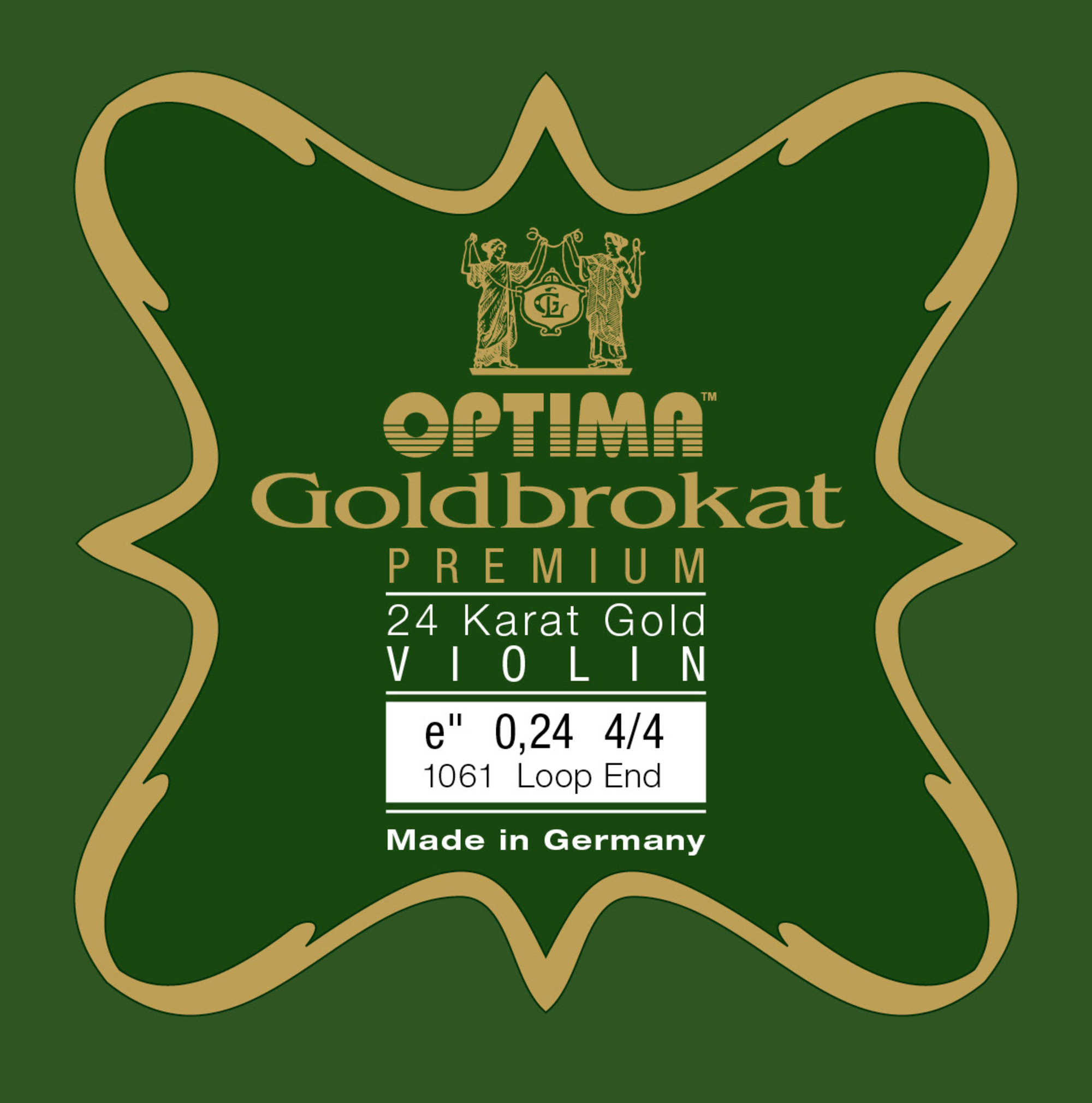 Vorderes Coverbild Optima Violine Goldbrokat Premium E, 24K Gold mit Kugel