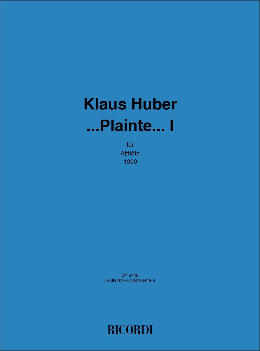 Vorderes Coverbild ...Plainte .... I