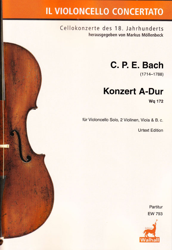 Vorderes Coverbild Konzert für Violoncello A-Dur Wq 172