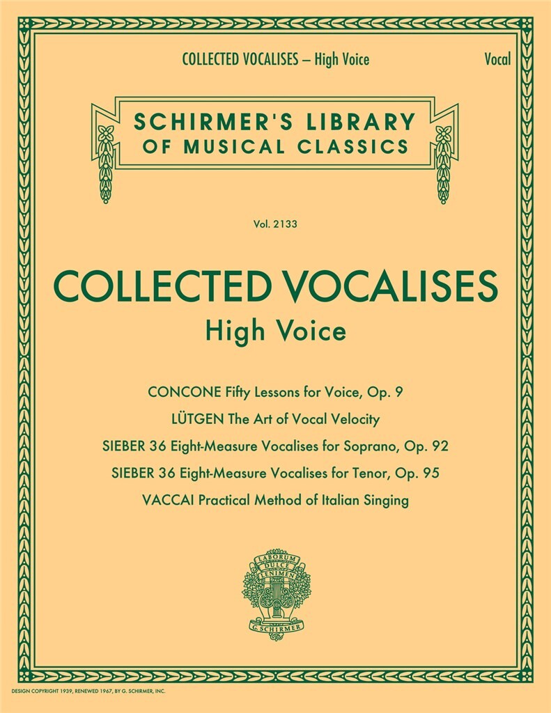 Vorderes Coverbild Collected Vocalises - Hohe Stimme