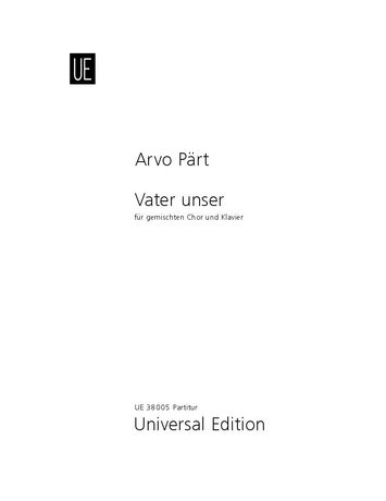 Vorderes Coverbild Vater unser, für gemischten Chor und Klavier