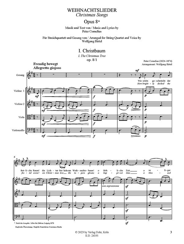 Vorderes Coverbild Weihnachtslieder op. 8