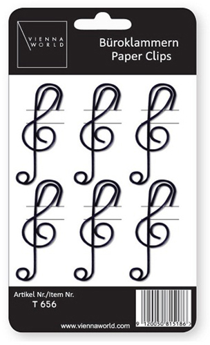 Vorderes Coverbild Büroklammern Violinschlüssel schwarz (6 Stk)