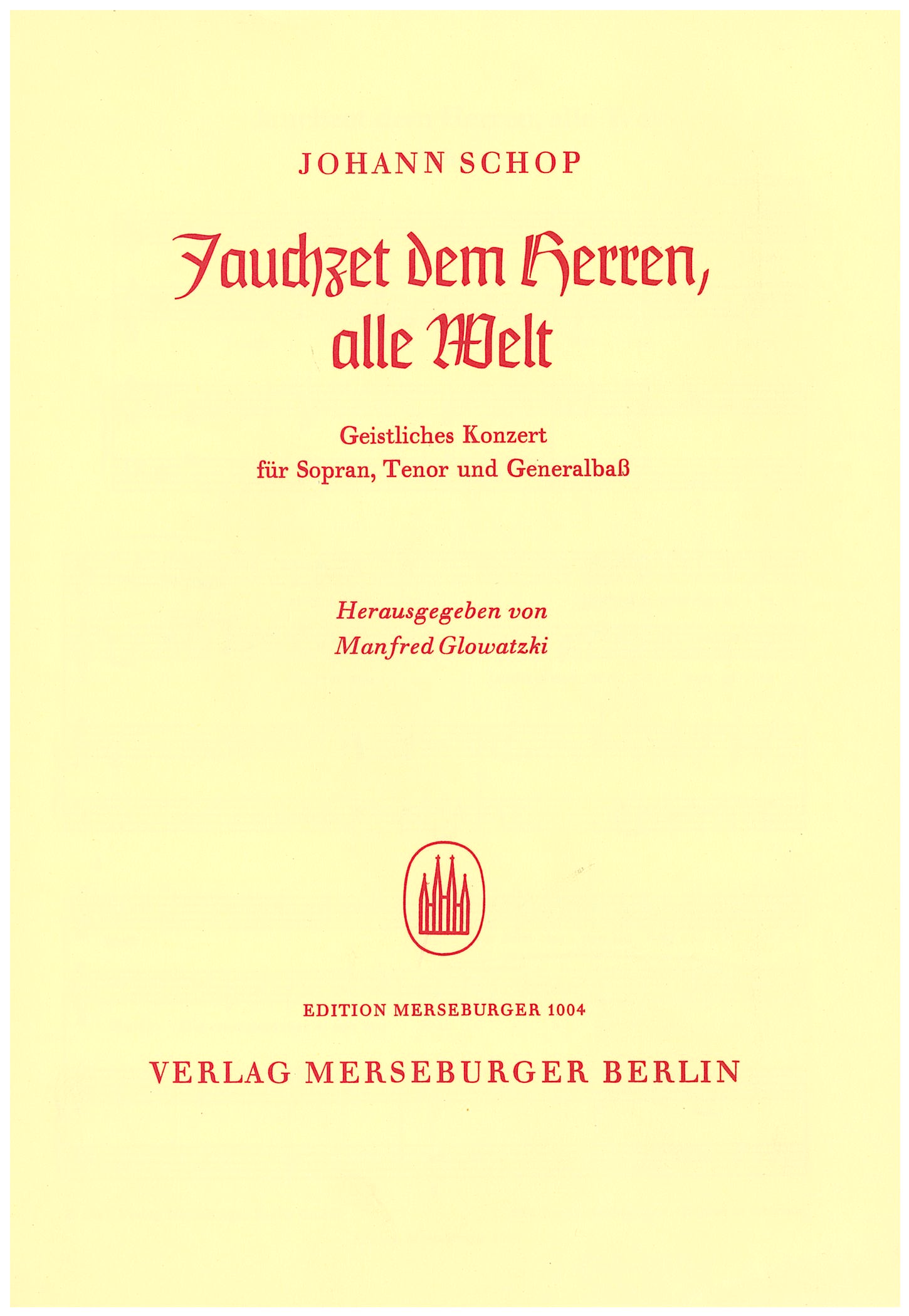 Vorderes Coverbild Jauchzet dem Herren, alle Welt