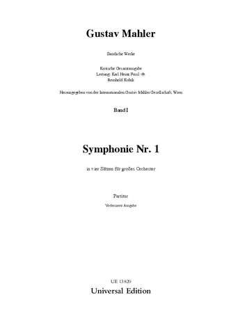 Vorderes Coverbild Symphonie Nr. 1 D-Dur