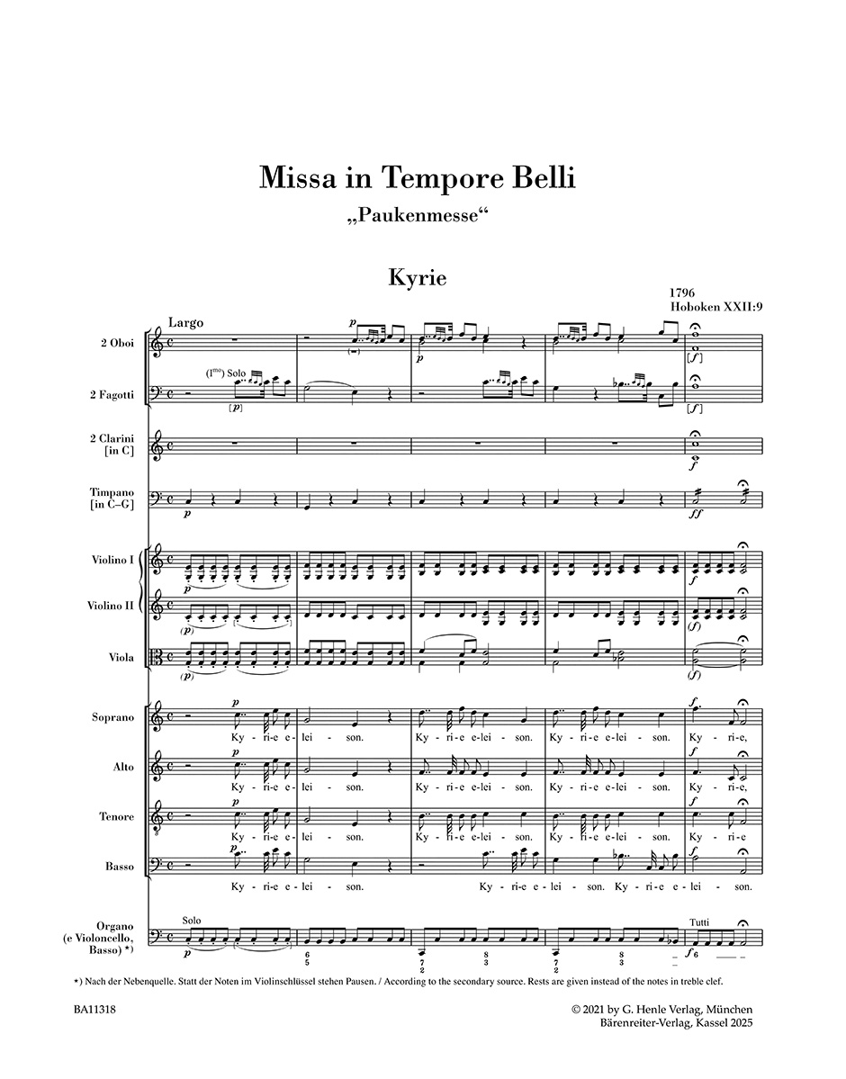 Anderes Coverbild Missa in Tempore Belli Hob. XXII:9 "Paukenmesse"
