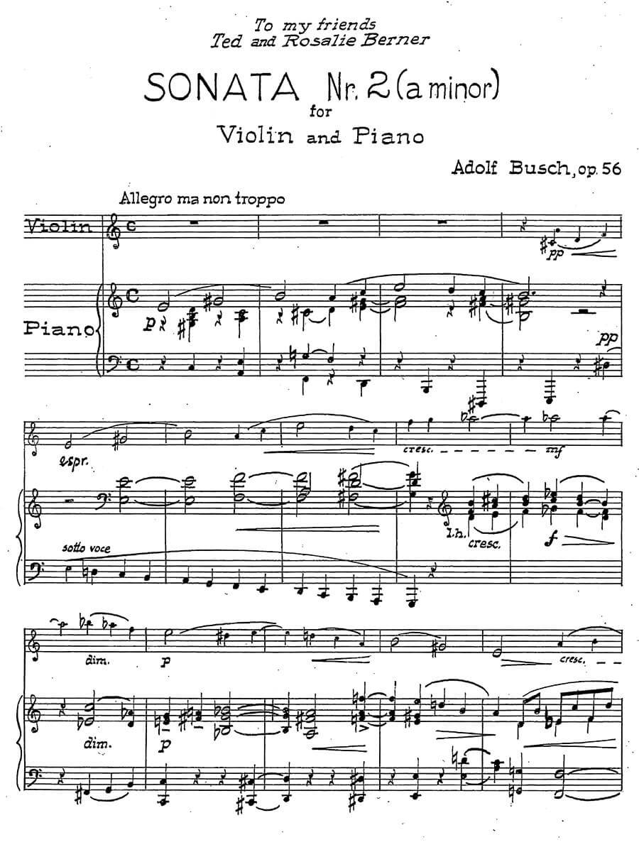 Vorderes Coverbild Sonate Nr. 2 op. 56 für Violine und Klavier