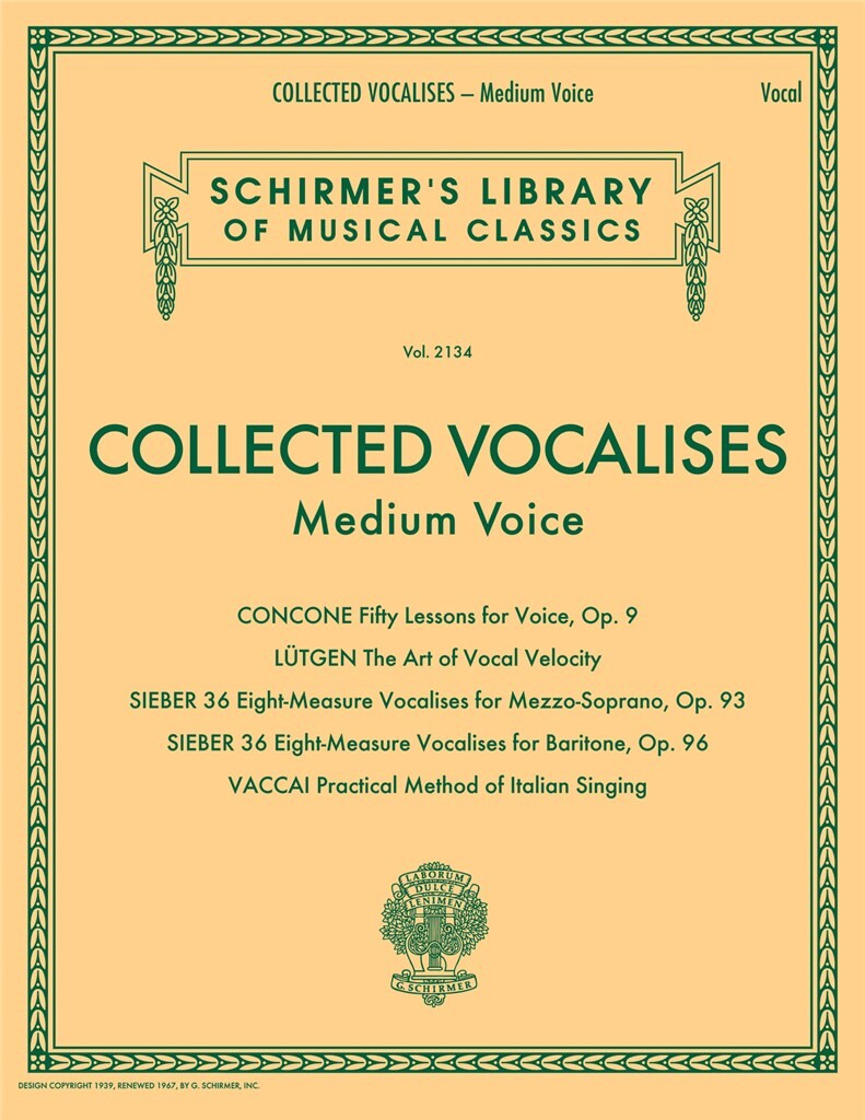 Vorderes Coverbild Collected Vocalises - Mittlere Stimme