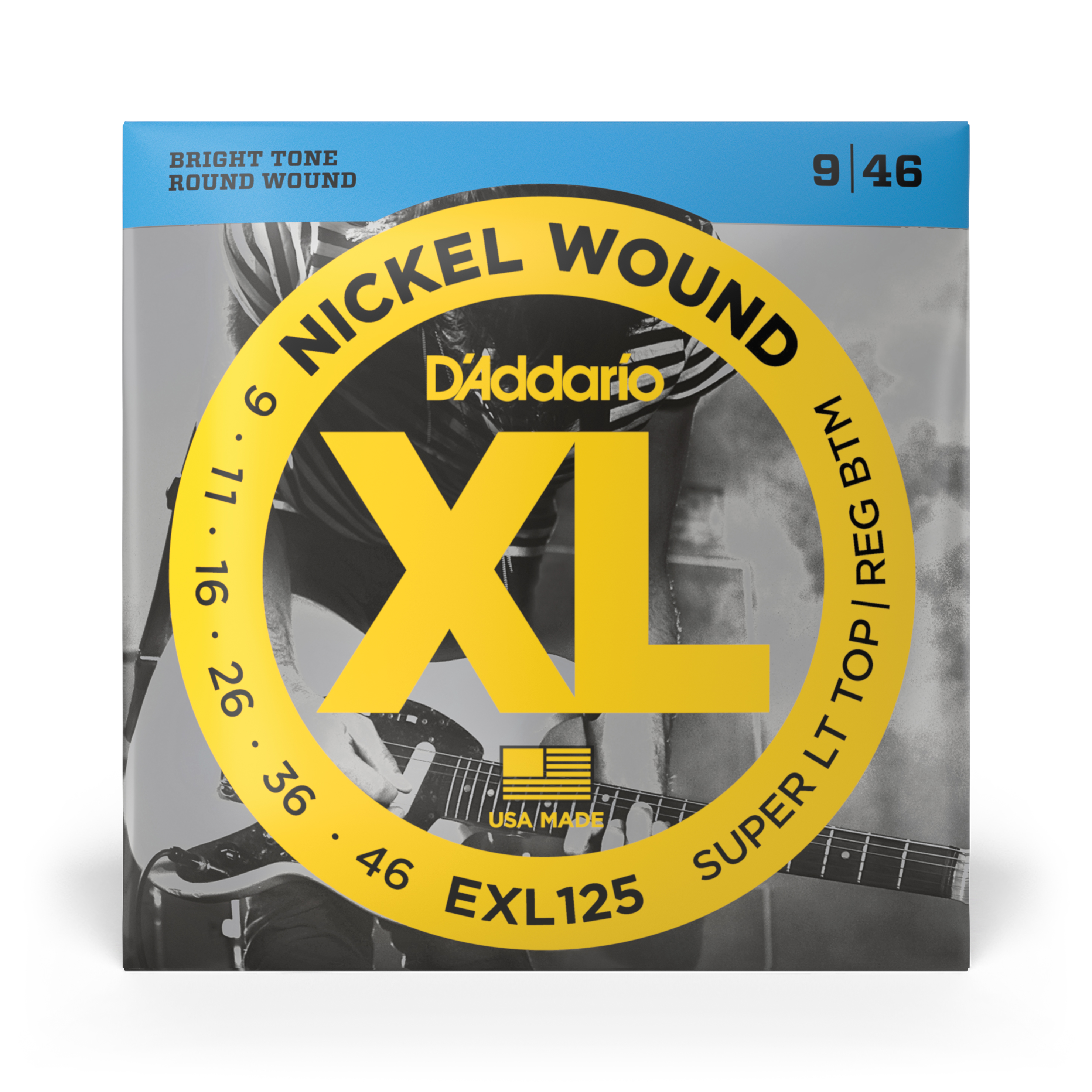 Anderes Coverbild EXL125 Nickel Wound, Super Light Top/ Regular Bottom, 9-46