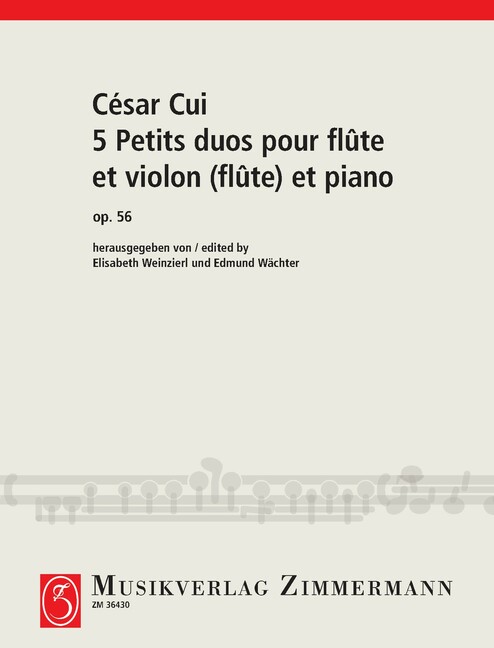 Vorderes Coverbild 5 Petits duos pour flûte et violon (flûte) et piano op. 56