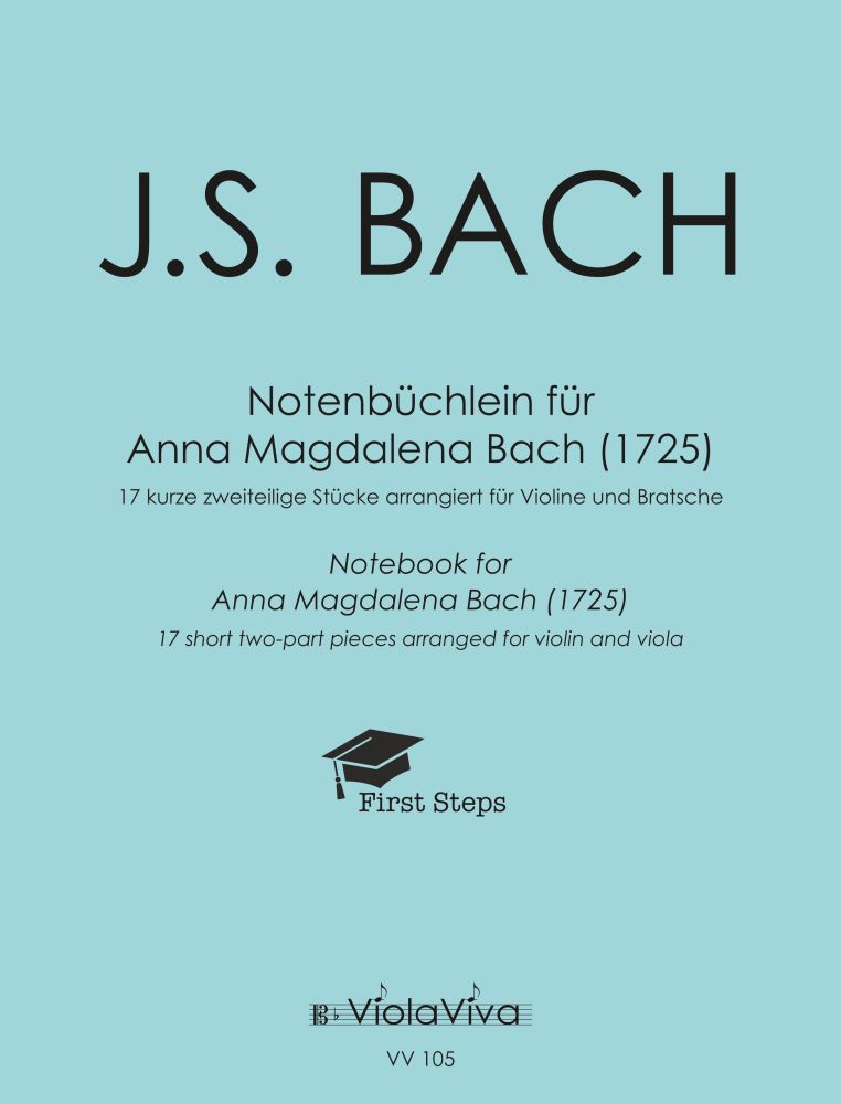Vorderes Coverbild Notenbüchlein für Anna Magdalena Bach, für Violine und Bratsche