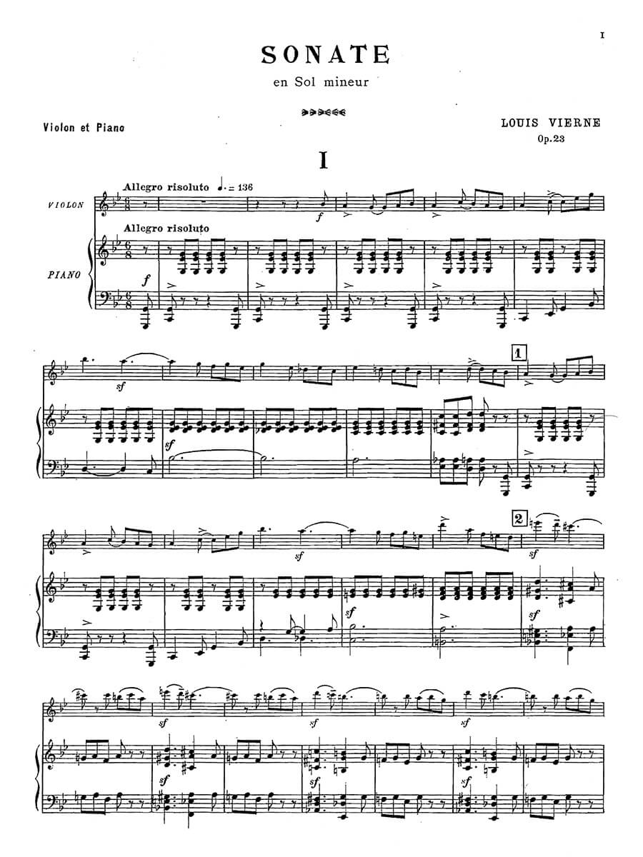 Vorderes Coverbild Sonate pour violon et piano en Sol mineur Op. 23