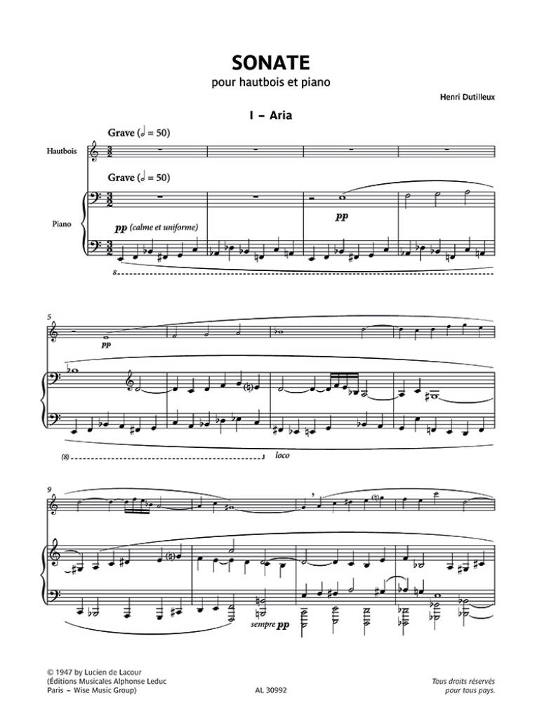Anderes Coverbild Sonate pour hautbois et piano