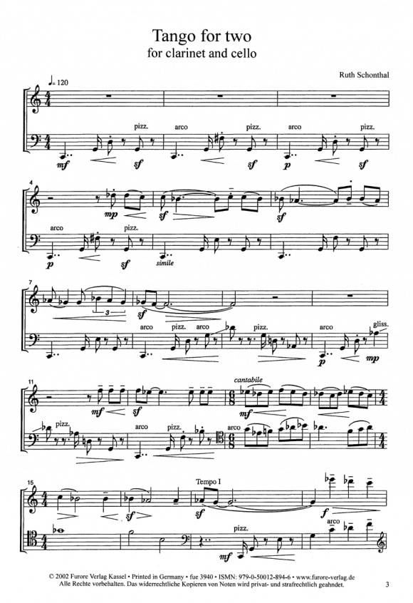 Anderes Coverbild Tango for two and Duo for clarinet and cello