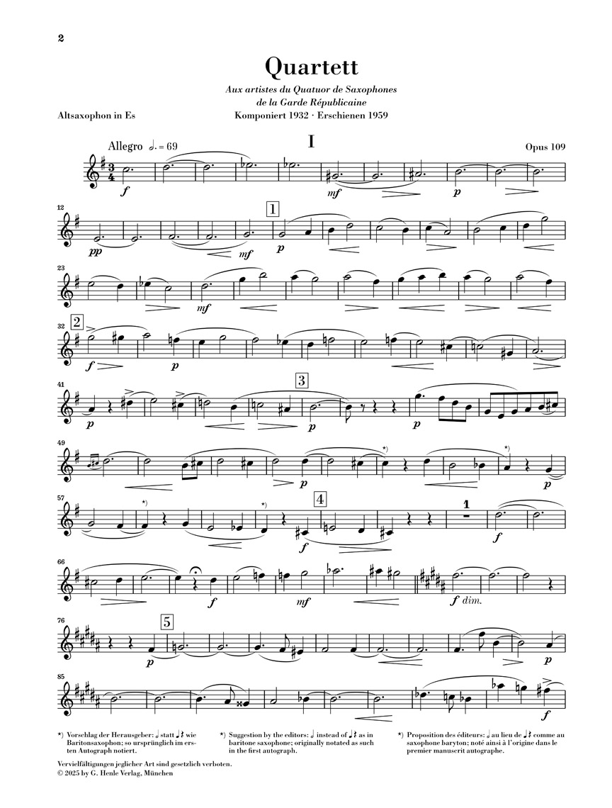 Anderes Coverbild Saxophonquartett B-dur op. 109