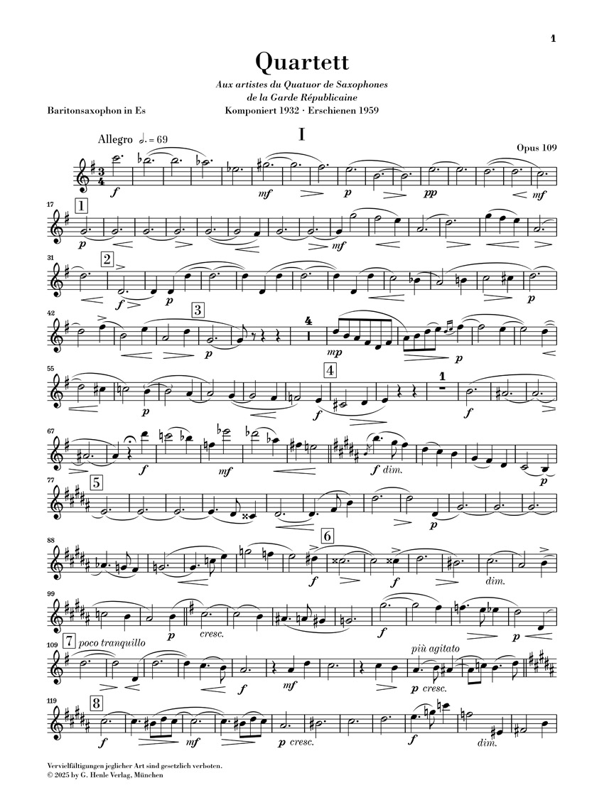 Anderes Coverbild Saxophonquartett B-dur op. 109