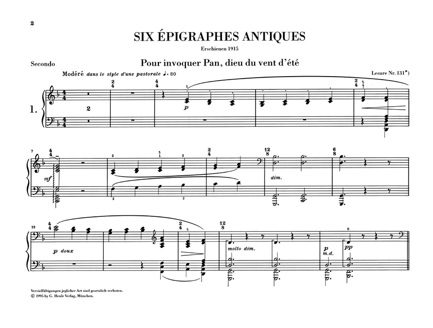 Anderes Coverbild Six Epigraphes antiques
