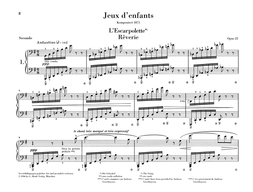 Anderes Coverbild Jeux d'enfants Opus 22 für Klavier zu vier Händen