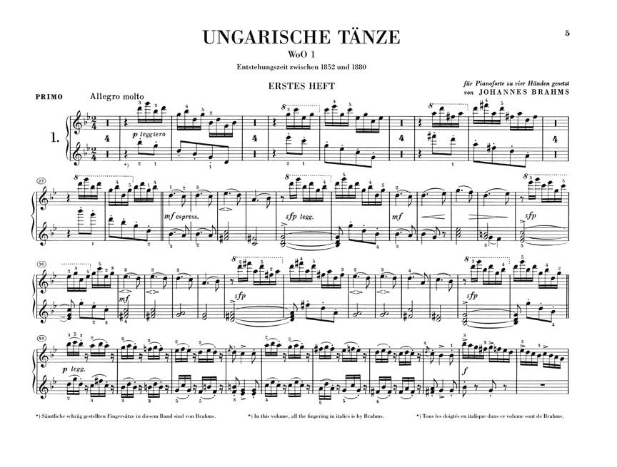 Anderes Coverbild Ungarische Tänze für Klavier zu vier Händen