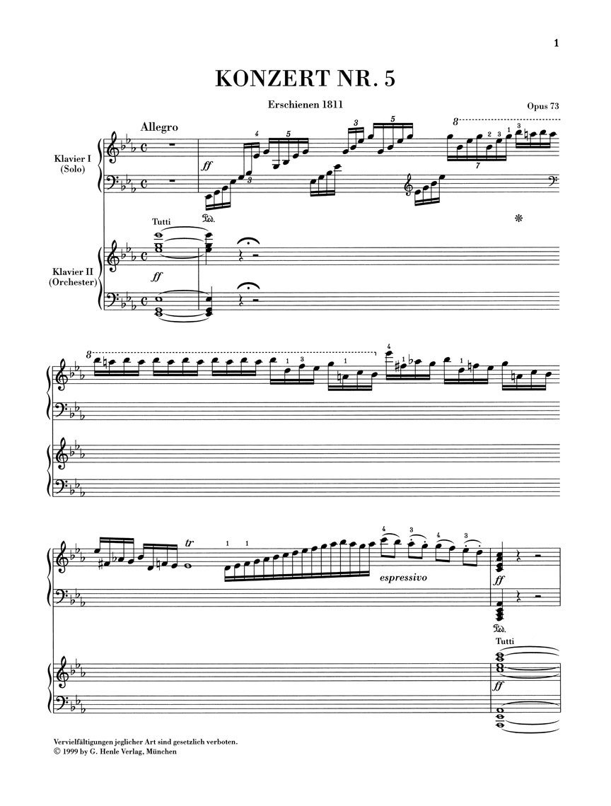 Anderes Coverbild Klavierkonzert Nr. 5 Es-dur op. 73