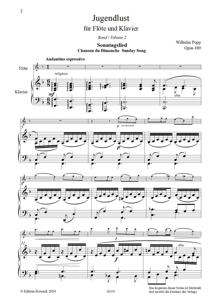 Vorderes Coverbild Jugendlust op. 489 Band 2