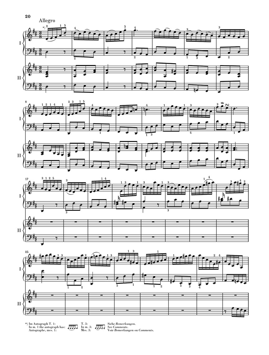 Anderes Coverbild Cembalokonzert Nr. 3 D-dur BWV 1054