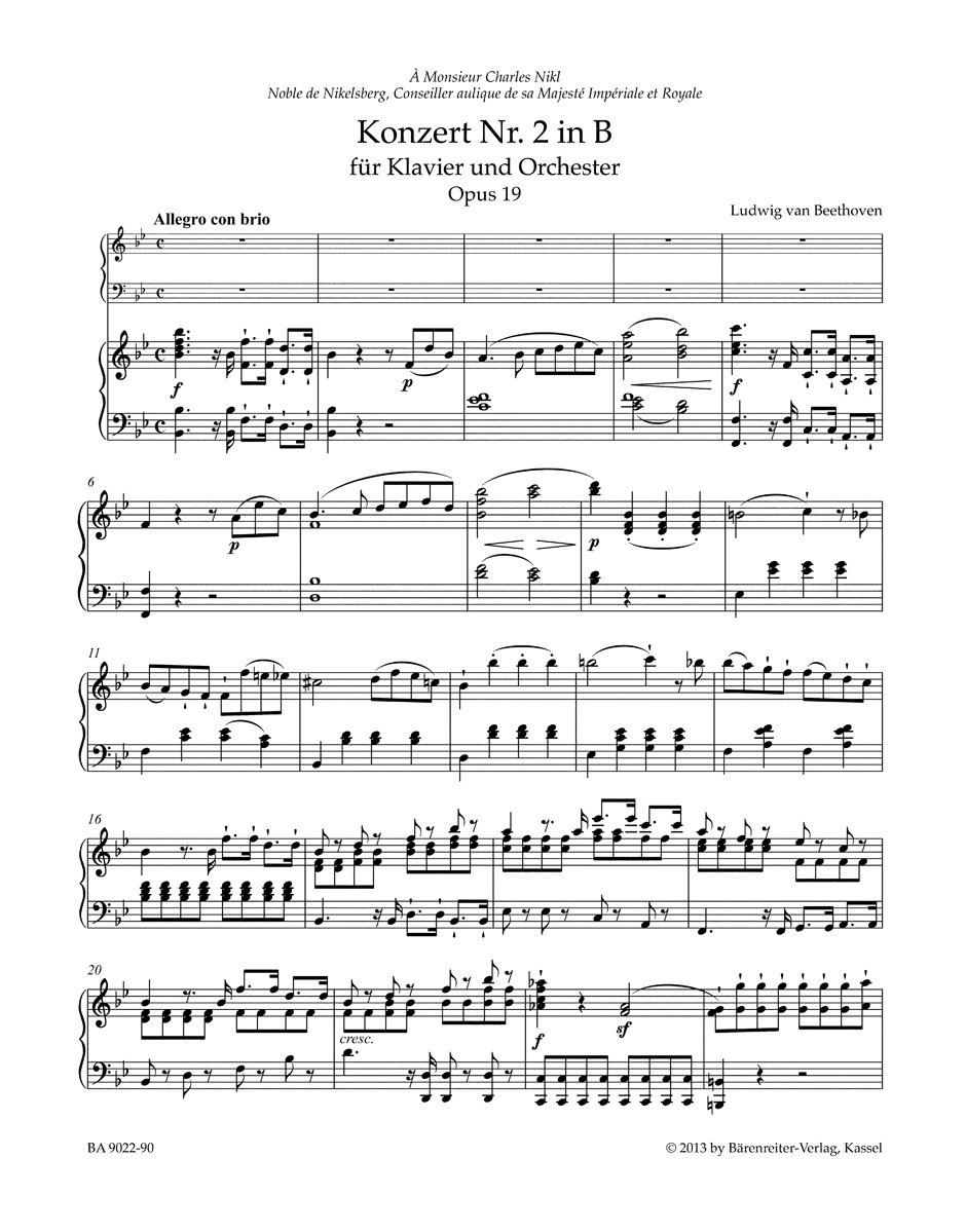 Anderes Coverbild Konzert für Klavier und Orchester Nr. 2 B-Dur op. 19