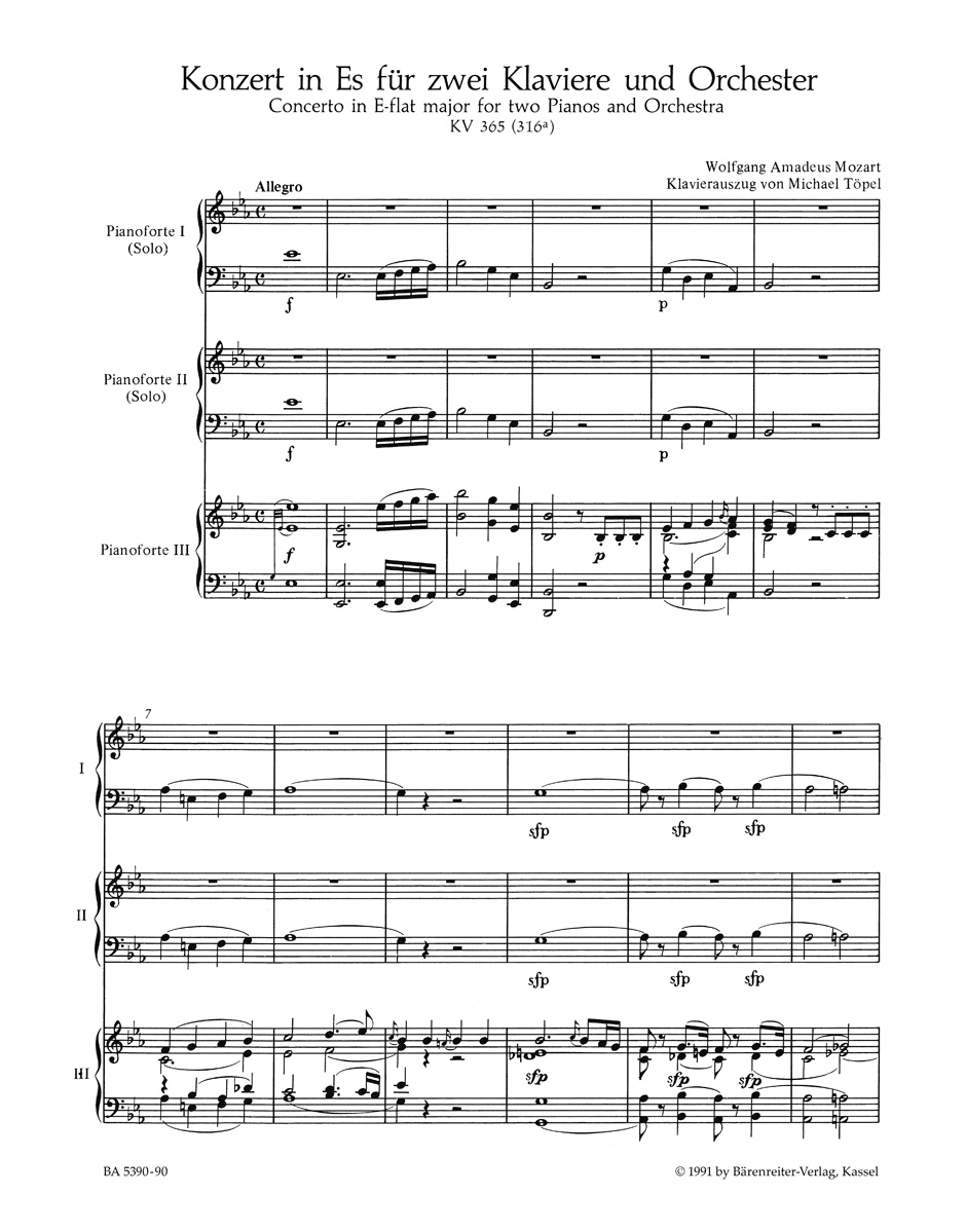 Anderes Coverbild Konzert für zwei Klaviere und Orchester Nr. 10 Es-Dur KV 365 (316a)